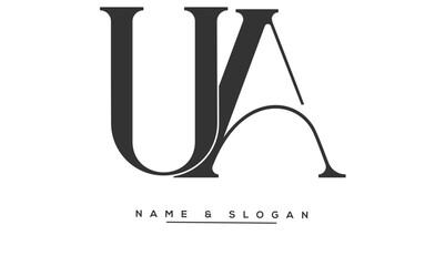 UA, AU Abstract Letters Logo Monogram