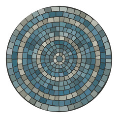Ancient greece style mosaic mandala. Interweaving mosaic decorative element. Decorative antique stone ornament.