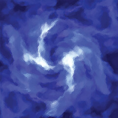 Color cloudy glass abstract blue wavy pattern, frosted swirl effect. Twisting fractal smoke background. Mix wave texture in tiffany technique. Magic mixture of fog. Vector