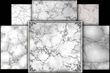 Five variations of a marble texture design