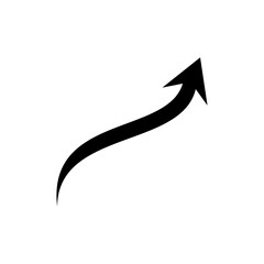 This image features a striking black arrow with a graceful upward curve, symbolizing progress, direction, and positive movement. Its design is clean and impactful, suitable for conveying growth and ad