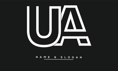 UA, AU Abstract Letters Logo Monogram