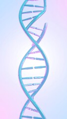 3D DNA double helix, vibrant gradient background