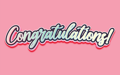 CONGRATULATIONS!, Congratulations gradient lettering greeting sign. Handwritten modern brush lettering with golden stars. Text for card, T-shirt print, banner, poster, web, notebook, sketchbook
