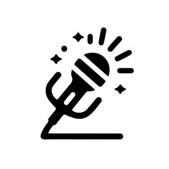 Yodeling Microphone Minimalist Black Icon Folk Music