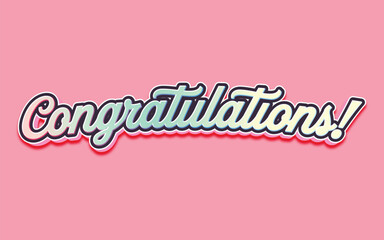 CONGRATULATIONS!, Congratulations gradient lettering greeting sign. Handwritten modern brush lettering with golden stars. Text for card, T-shirt print, banner, poster, web, notebook, sketchbook