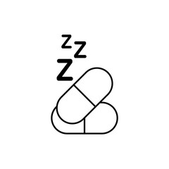 Icon a sleeping pill, isolated against a clean background.