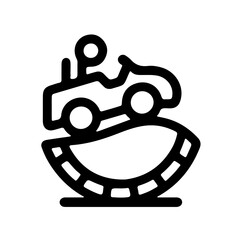 Roller Coaster Car Minimalist Black Icon Theme Park