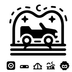 Roller Coaster Car Minimalist Black Icon Carnival Ride