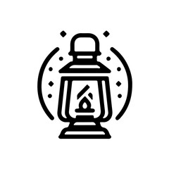 Lantern Minimalist Black Icon Night Light