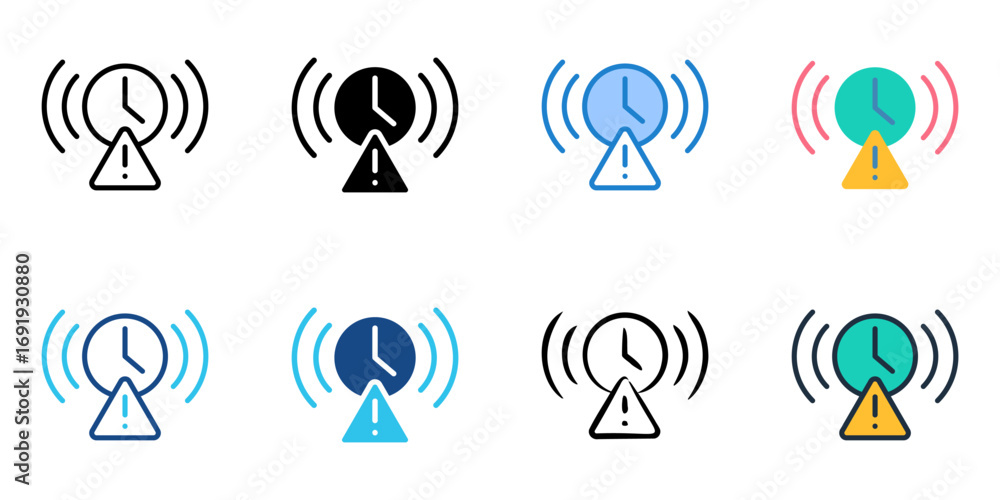 Poster latency icon set multiple style collection