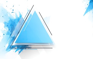 Abstract background with light blue triangles and watercolor splashes