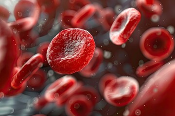 Microscopic view of human erythrocytes and leukocytes in blood sample