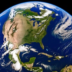 The Earth from Space, Showcasing the Beauty of North America