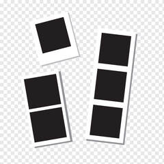 Back side of instant picture, polaroid photo frame isolated