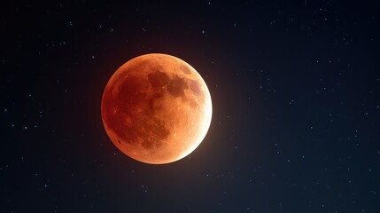 Blood-red liquid moon rippling in a starry sky, framed by gothic architecture silhouettes.