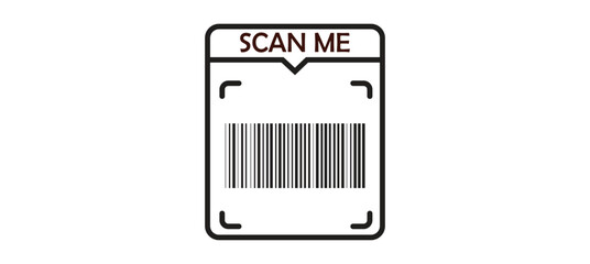 QR Code Scan Label. Scan QR Code icon.