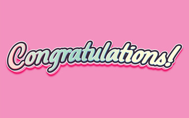 CONGRATULATIONS!, Congratulations gradient lettering greeting sign. Handwritten modern brush lettering with golden stars. Text for card, T-shirt print, banner, poster, web, notebook, sketchbook