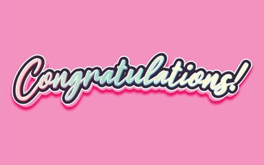 CONGRATULATIONS!, Congratulations gradient lettering greeting sign. Handwritten modern brush lettering with golden stars. Text for card, T-shirt print, banner, poster, web, notebook, sketchbook