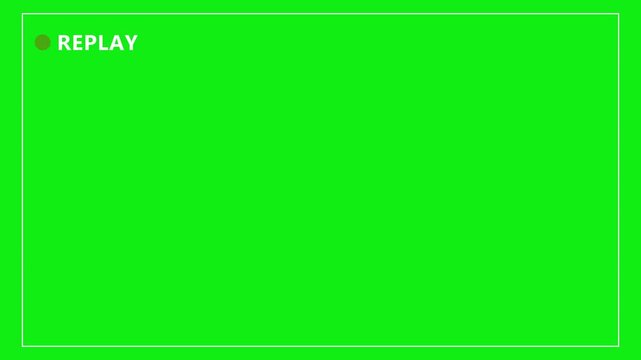 Video camera replay screen animation on a green screen background in HD. Ideal for video editing, cinematic overlays, Vertical VHS Replay Overlay on Alpha channel. 4K Video