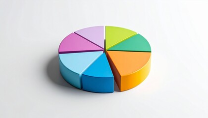 Fototapeta premium Vibrant Colorful 3D Pie Chart on Light Background