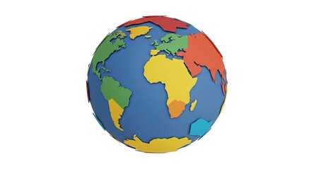 Fototapeta premium Colorful stylized 3 d world globe