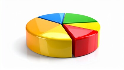 Obraz premium Colorful 3D Pie Chart on White Background