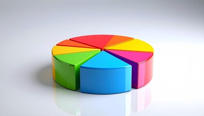 Obraz premium Colorful 3D Pie Chart on White Background