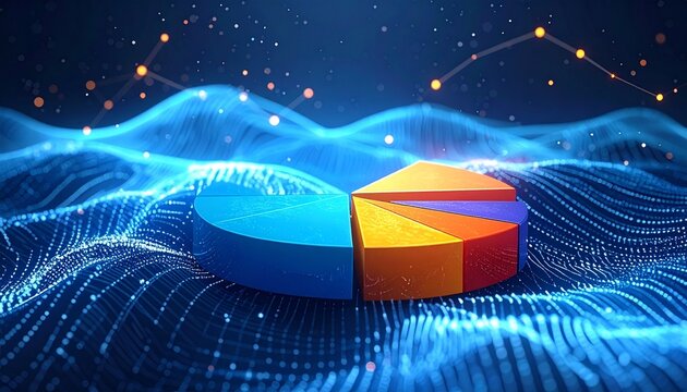 Futuristic Digital Pie Chart Interface - Powered by Adobe