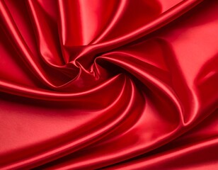 Obraz premium Swirling folds of rich red satin fabric