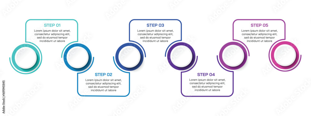 Poster steps business data visualization timeline process infographic template design with icons. simple in