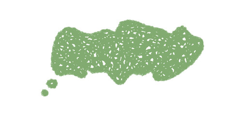 Wavy chalk speech balloon and cloud shape with organic outline draw attention. Chat bubble and message box as scribble, talk element comment in minimal green. Modern graphic for fun communication.