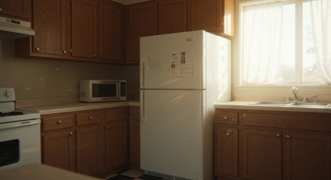 Nostalgic kitchen scene evoking the warmth of 1990s family life