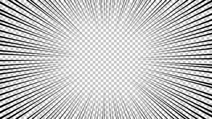 Black comic book transparent background