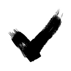 Black grunge brushstroke in the shape of a check mark