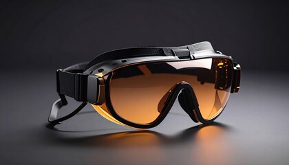 Futuristic Vision: Innovative Safety Goggles with an Amber Tint and Sleek Design