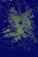 Riyadh - Saudi Arabia Neon Aura Maps