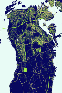 Riffa - Bahrain Neon Aura Maps