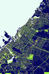 Sharjah - UAE Neon Aura Maps