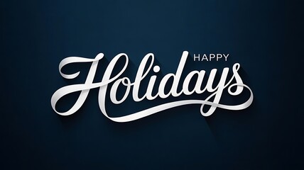 Obraz premium Elegant white ribbon calligraphy for happy holidays