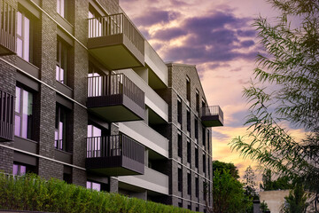 Modern apartment building. Residential house development