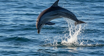Obraz premium Striking Dolphin Leap: Capturing Marine Elegance and Oceanic Splendor