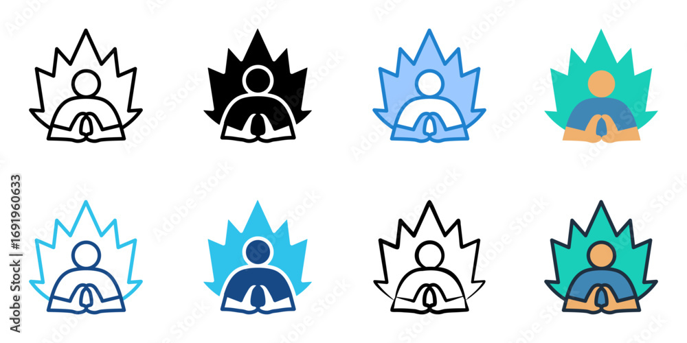 Poster abilities icon set multiple style collection