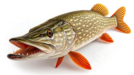 Macro photo of fish with large open mouth, highly detailed and realistic with vibrant bright colors in photorealistic style 
