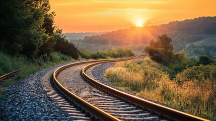 Sunrise railroad curves