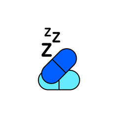 Icon a sleeping pill, isolated against a clean background.