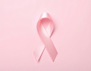 Smooth pink satin ribbon is neatly folded into a distinctive loop design, presented centrally against a bright monotone background.