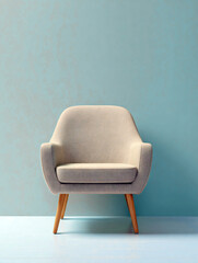 Cream Armchair Against a Mint Green Wall
