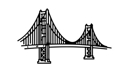 Golden Gate Bridge outline with transparent background