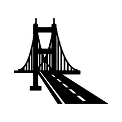 Golden Gate Bridge outline with transparent background